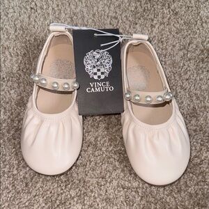 Vince Camuto Kids Pearl Strap Ballet Flats - Cream